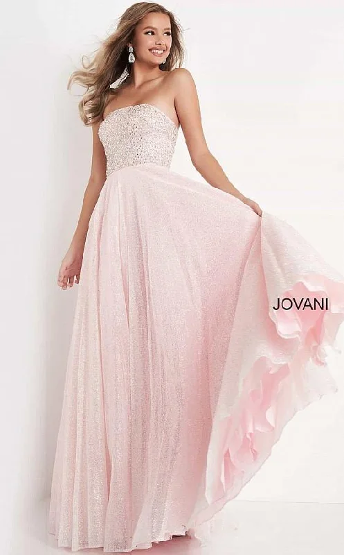 Jovani 04443 Prom Long Strapless Glitter Ball Gown K