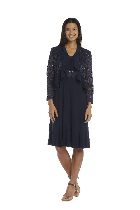 R&M Richards 5393P Petite Lace Jacket Short Dress