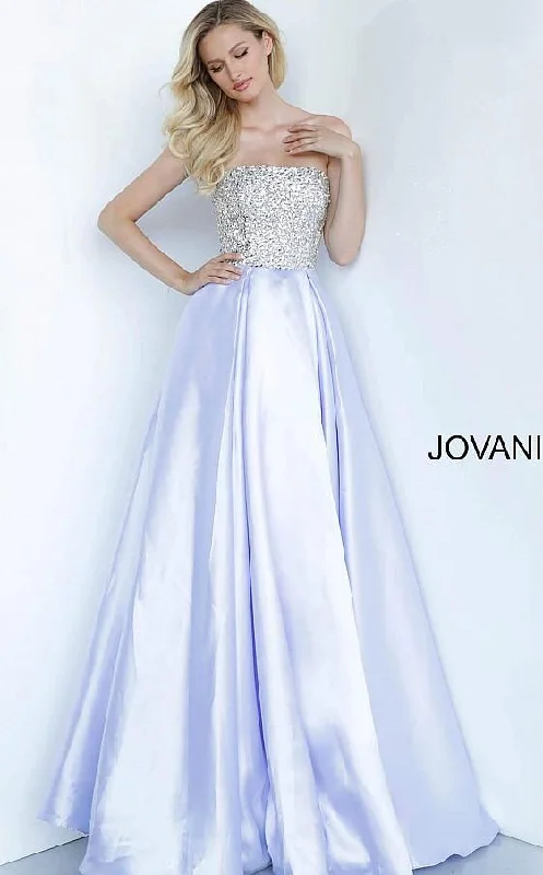 Jovani 66689 Prom Long Strapless Pleated Ball Gown K