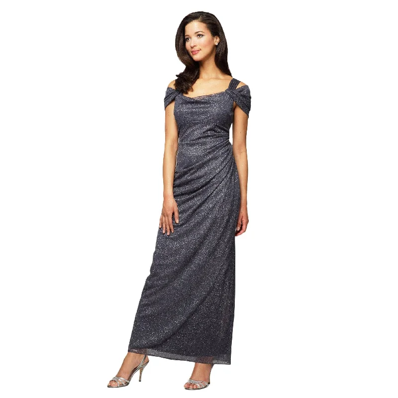 Alex Evenings AE133026 Long Formal Glitter Mesh Dress Sale