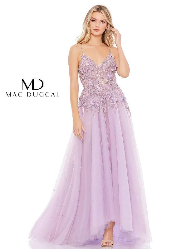 Mac Duggal 11207 High Low Spaghetti Strap Prom Gown