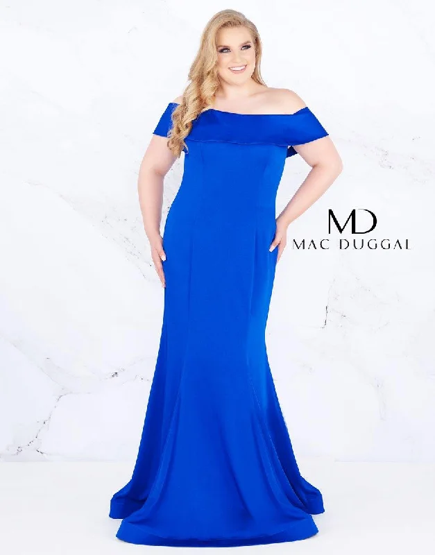 Mac Duggal 66812 Long Plus Size Off Shoulder Dress