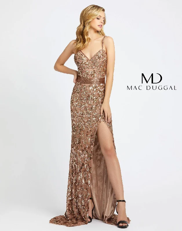 Mac Duggal 4691 Long Spaghetti Strap Formal Dress