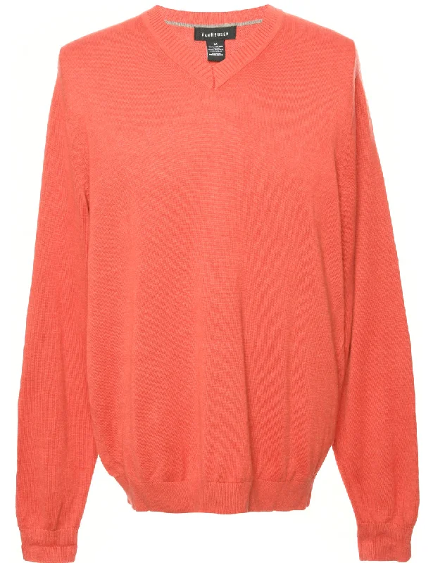 Fine Knit Coral Jumper - M