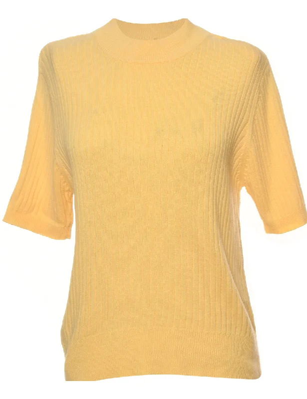 Fine Knit Yellow Jumper - M