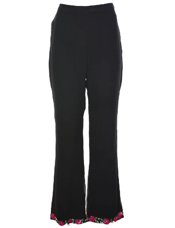 Flared Leg Black Trousers - W27 L30