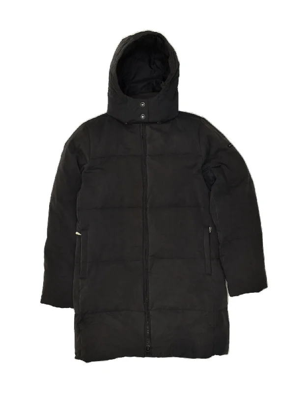 CHAMPION Womens Hooded Padded Coat UK 10 Small Black Polyester