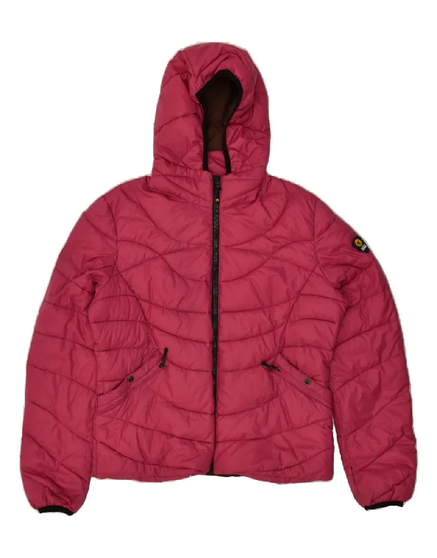 CIESSE PIUMINI Womens Hooded Padded Jacket UK 20 2XL Pink Nylon