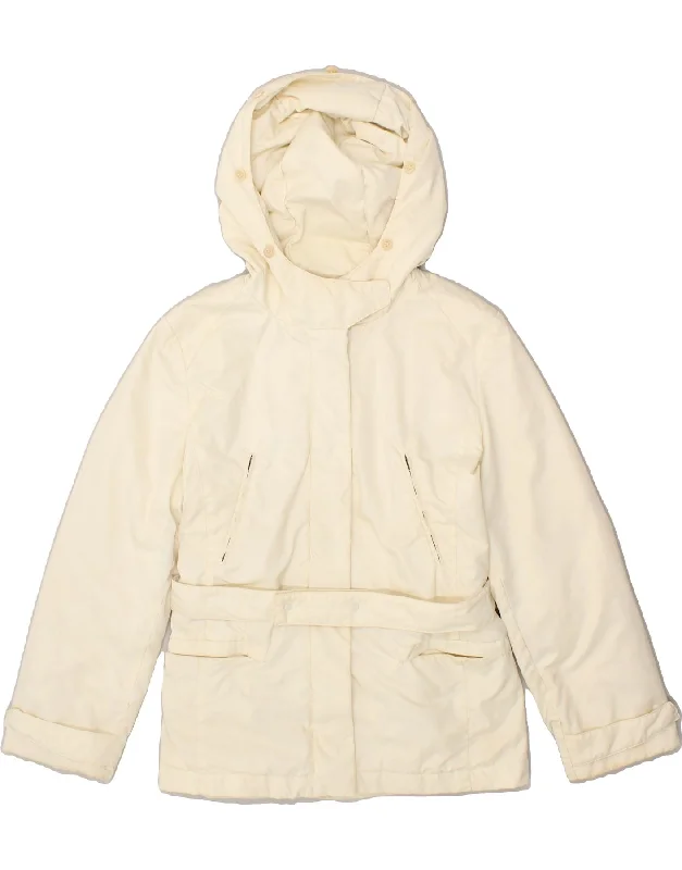 MAX MARA Womens Weekend Hooded Padded Jacket UK 12 Medium Off White