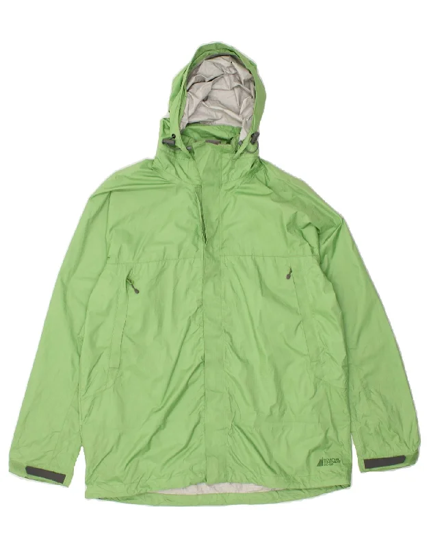 MOUNTAIN EQUIPMENT Womens Hooded Rain Jacket UK 16 Large Green Polyamide