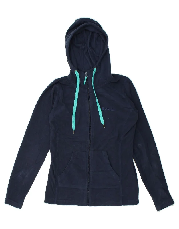 MOUNTAIN WAREHOUSE Womens Hooded Fleece Jacket UK 10 Small Navy Blue