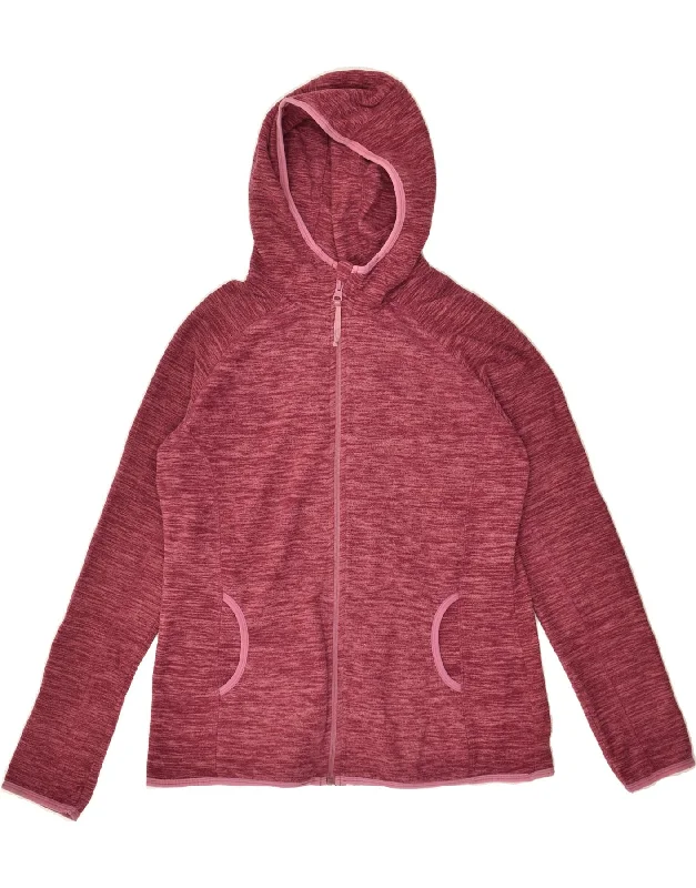 MOUNTAIN WAREHOUSE Womens Hooded Fleece Jacket UK 14 Large  Maroon