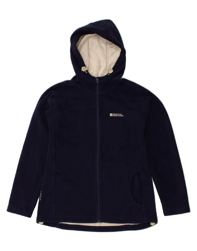 MOUNTAIN WAREHOUSE Womens Hooded Fleece Jacket UK 14 Large Navy Blue