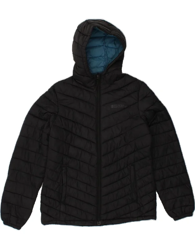 MOUNTAIN WAREHOUSE Womens Hooded Padded Jacket UK 10 Small Black Polyester