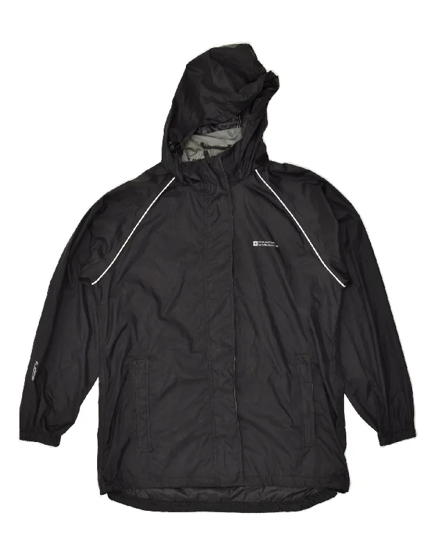 MOUNTAIN WAREHOUSE Womens Hooded Rain Jacket UK 14 Large Black Nylon