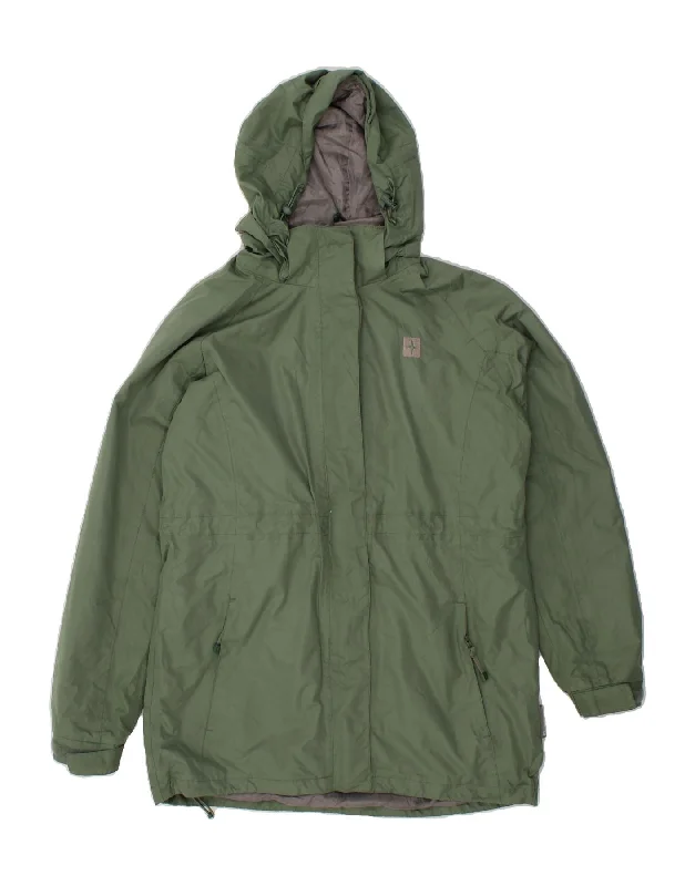 MOUNTAIN WAREHOUSE Womens Hooded Rain Jacket UK 14 Large Green Polyester