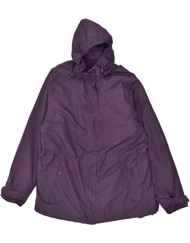 MOUNTAIN WAREHOUSE Womens Hooded Windbreaker Coat UK 18 XL Purple