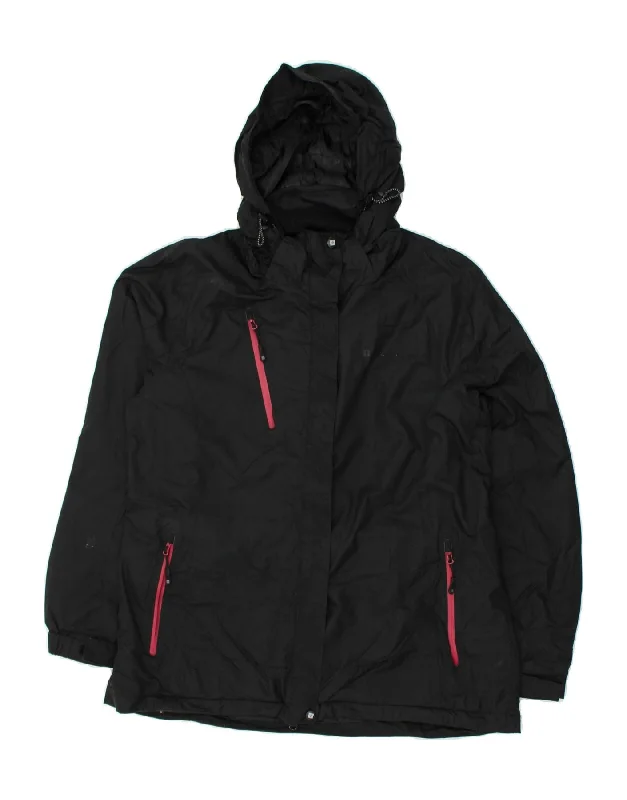 MOUNTAIN WAREHOUSE Womens Hooded Windbreaker Jacket UK 16 Large Black