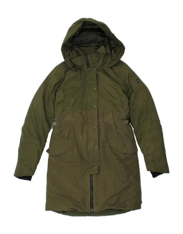 THE NORTH FACE Womens Hooded Padded Coat UK 10 Small Khaki Polyester