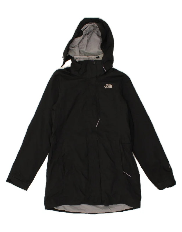 THE NORTH FACE Womens Hooded Windbreaker Coat UK 14 Medium Black Polyester