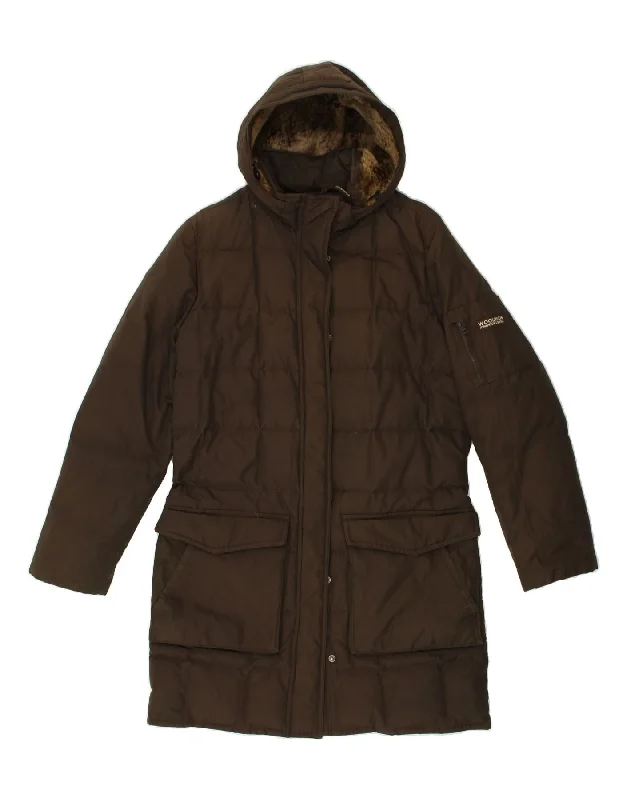 WOOLRICH Womens Hooded Padded Coat UK 14 Large Brown