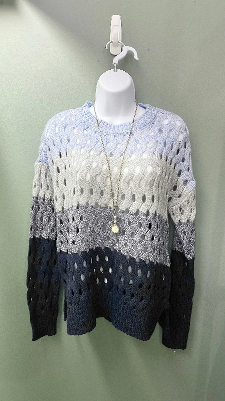 * Charlie B Open Weave Blue Sweater