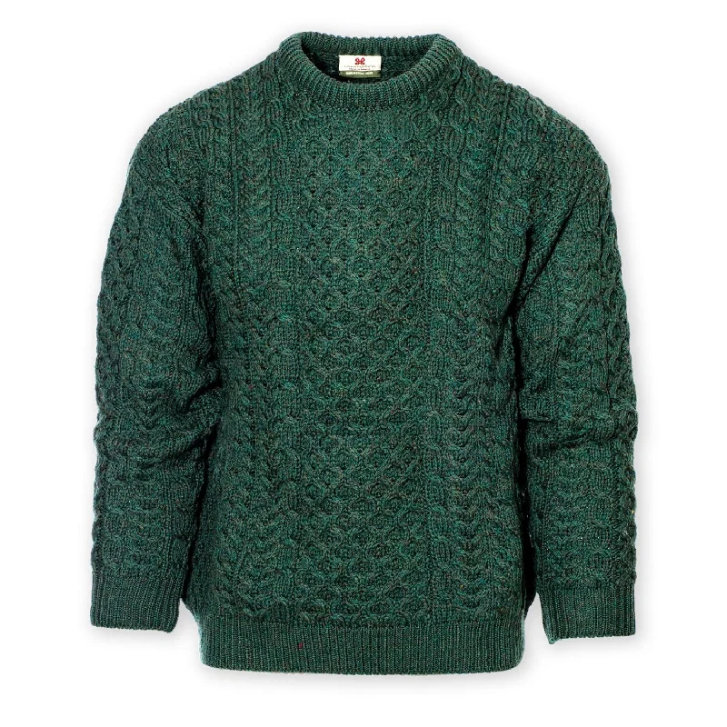 Unisex Aran Wool Crew Neck Sweater