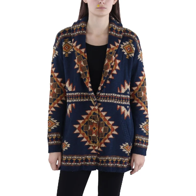 Faherty Womens Organic Cotton Printed Cardigan Sweater