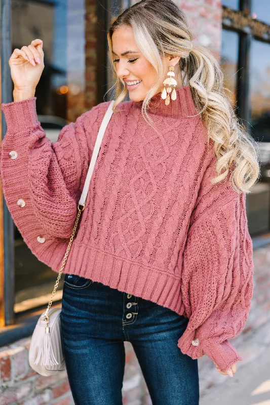 Fell In Love Mauve Pink Poncho Sweater