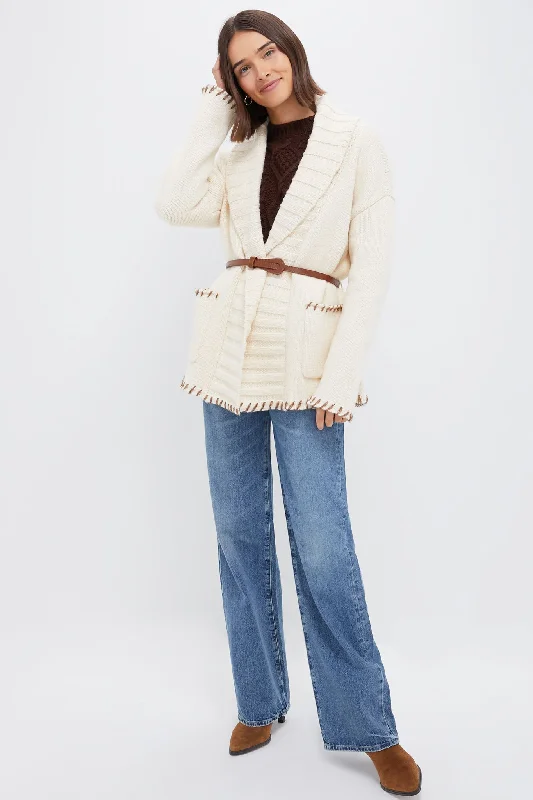 Cream Blanket Stitch Harrow Cardigan