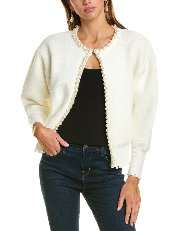 Lea & Viola Pearl Trim Cardigan