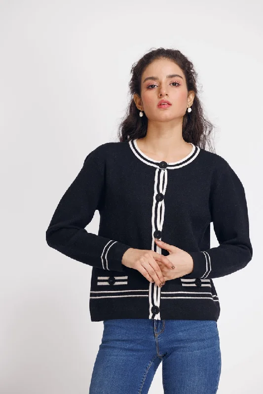 Ellena - Round Neck Cardigan Sweater