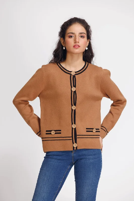 Ellena - Round Neck Cardigan Sweater