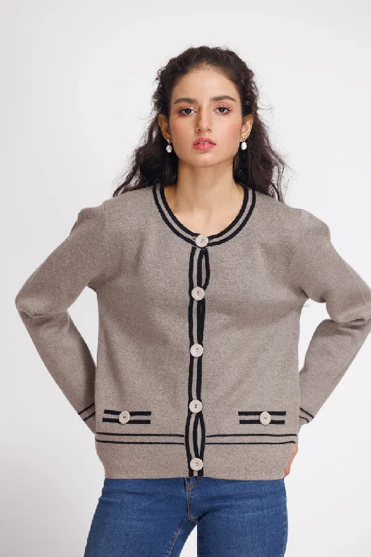 Ellena - Round Neck Cardigan Sweater