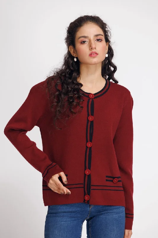 Ellena - Round Neck Cardigan Sweater