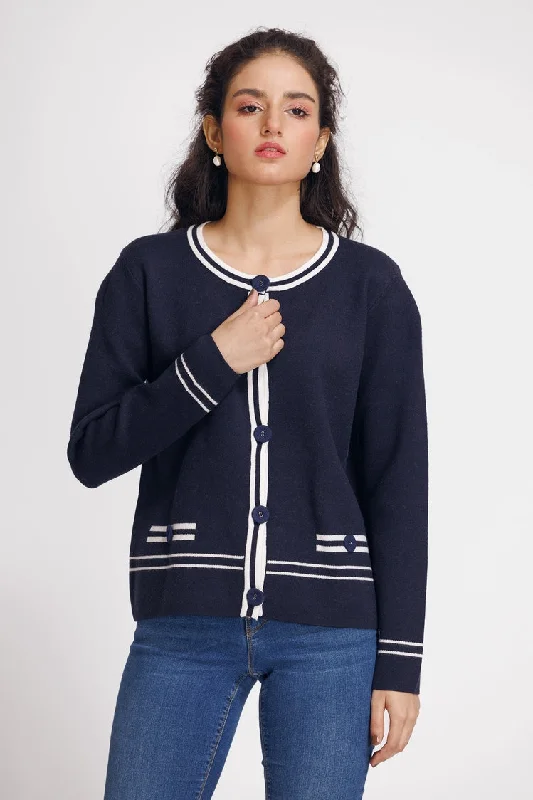 Ellena - Round Neck Cardigan Sweater