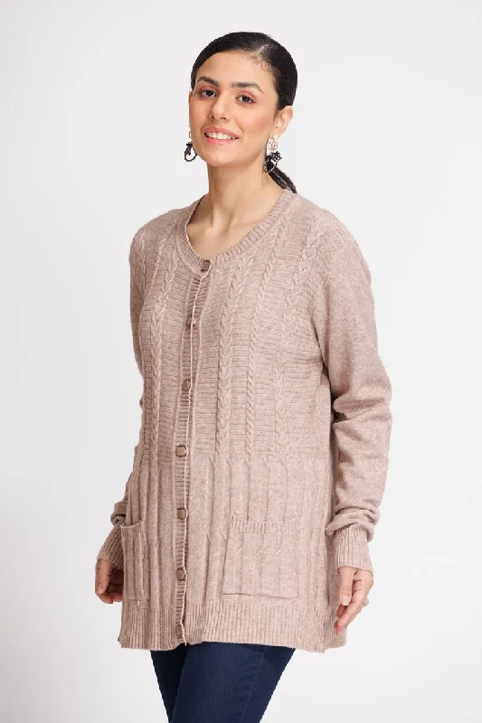 Ellena - Round Neck Cardigan Sweater