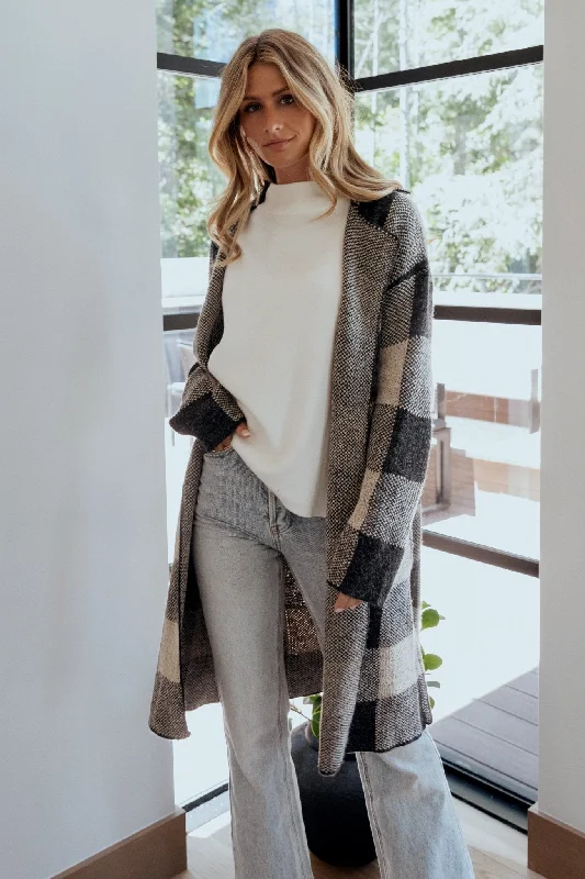 Toronto Cardigan | Black + Taupe