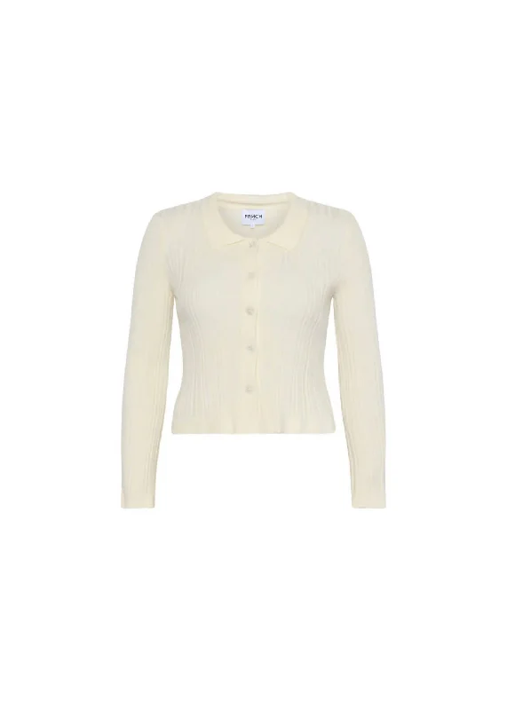 Women's Button Down Cardigan In Creme