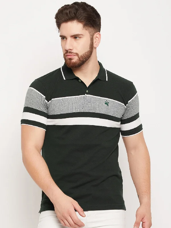 Men Green Polo T-Shirt