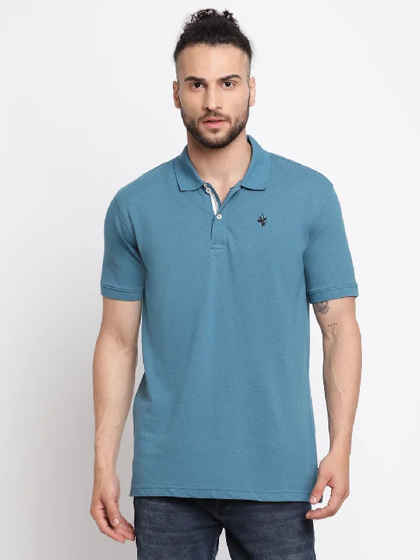 Men's Blue    Polo neck Half Sleeve T-Shirt