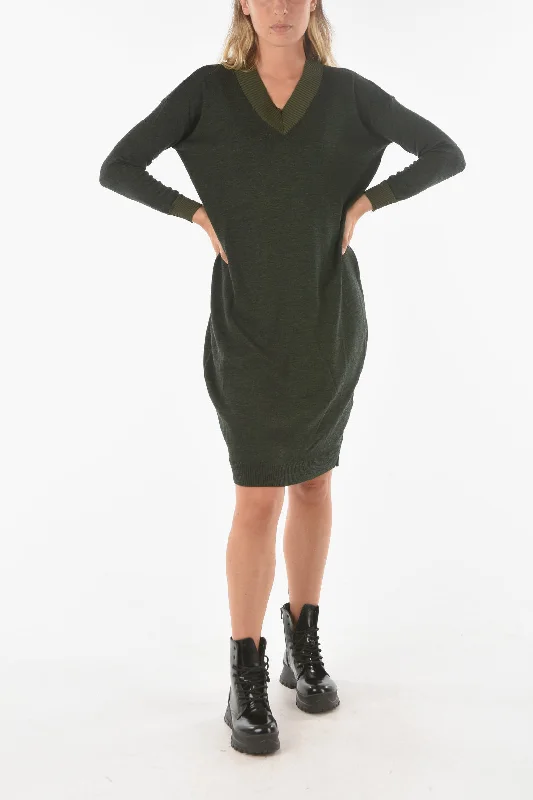 Ixos Knitted SWAPS Midi Dress with V Neckline