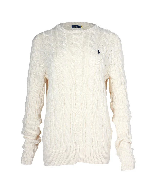 Polo Ralph Lauren Cable Knit Sweater in Cream Cotton