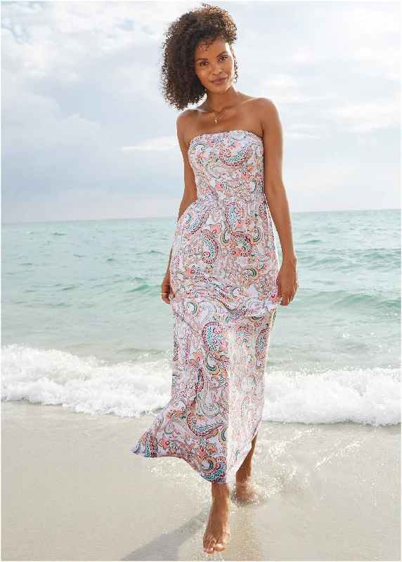 Convertible Maxi Dress - Median Paisley