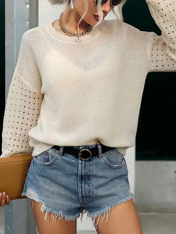 Women’s Lightweight Loose Knit Pullover Sweater