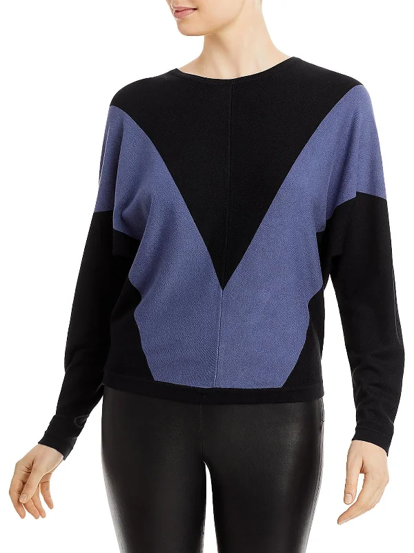 Womens Knit Colorblock Pullover Sweater