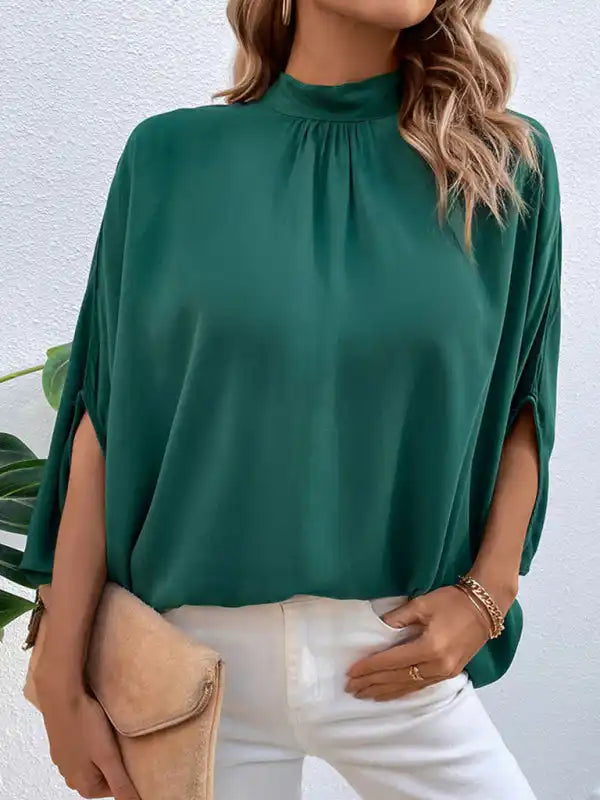 New fashion women’s temperament solid color shirt