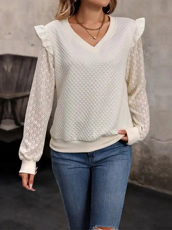 New women’s long sleeve solid color knitted top