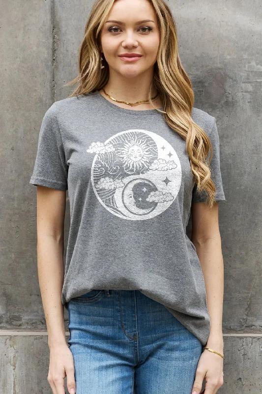 Simply Love Full Size Sun and Moon Graphic Cotton Tee