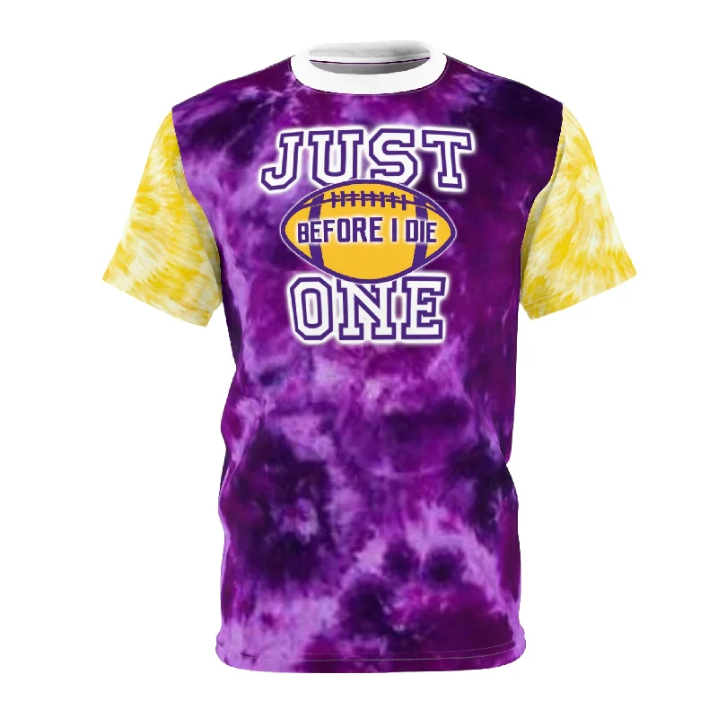 Unisex Cut & Sew Tee - Purple/Gold Tie-Dye - Just ONE